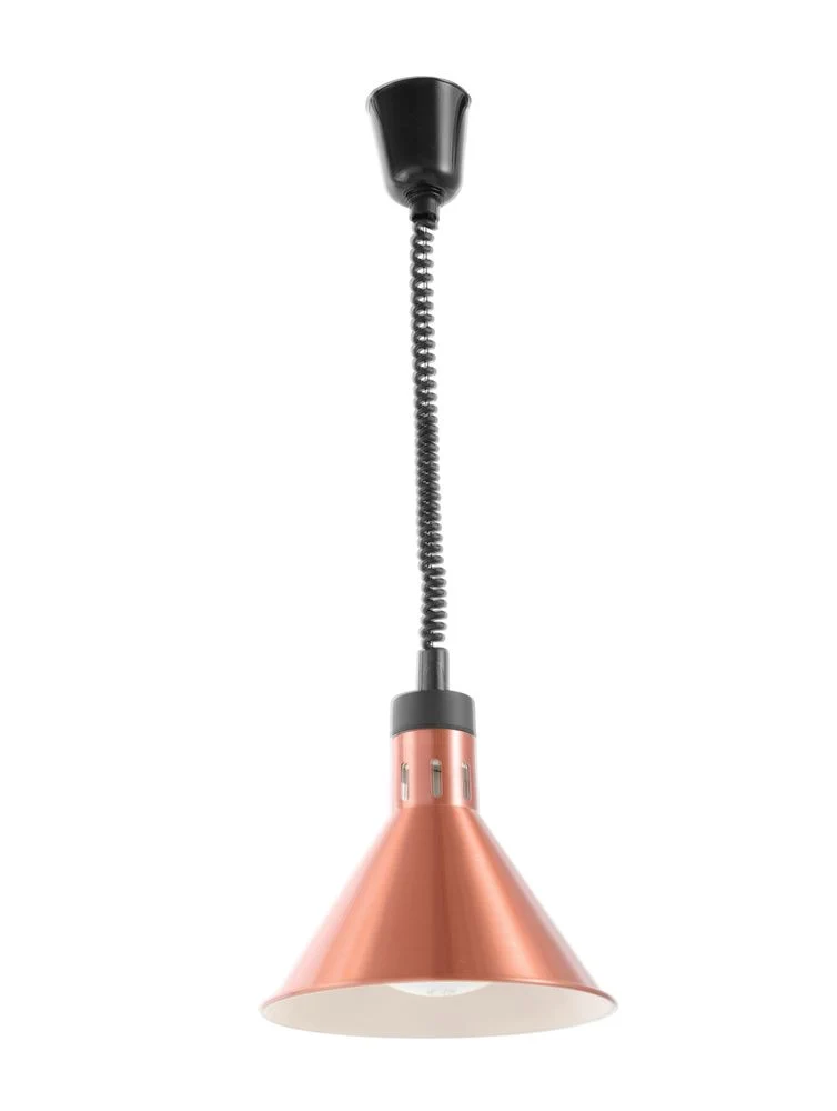 HENDI Höhenverstellbare Wärmelampe – konisch – Kupfer – 230 V / 375 W – Ø 275 × H 250 mm