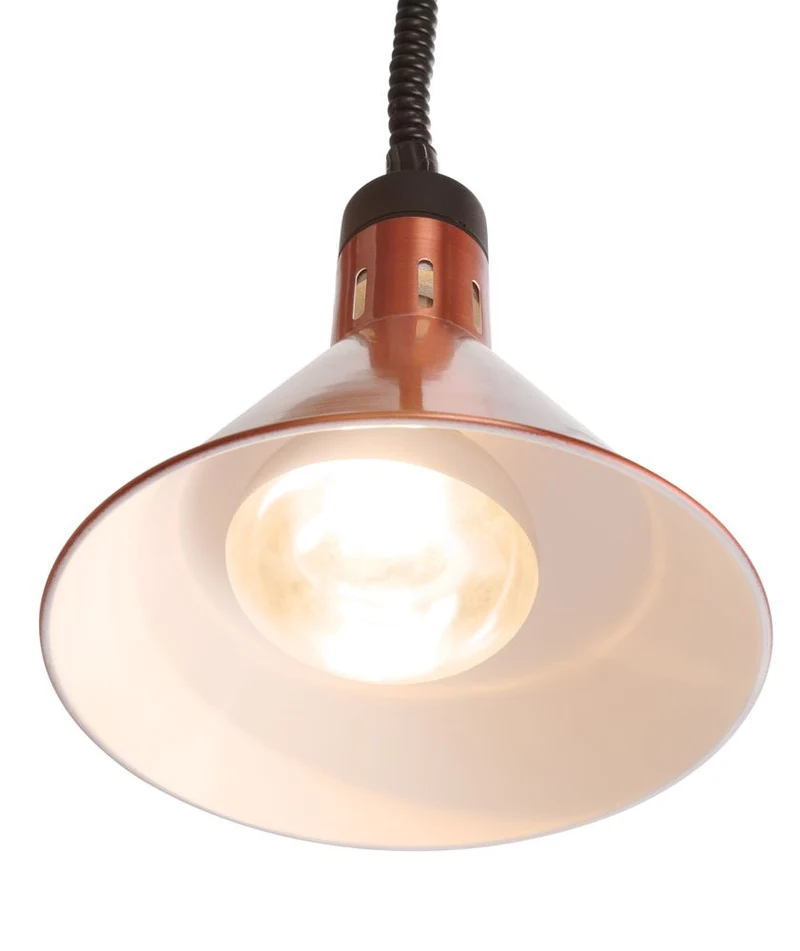 HENDI Höhenverstellbare Wärmelampe – konisch – Kupfer – 230 V / 375 W – Ø 275 × H 250 mm