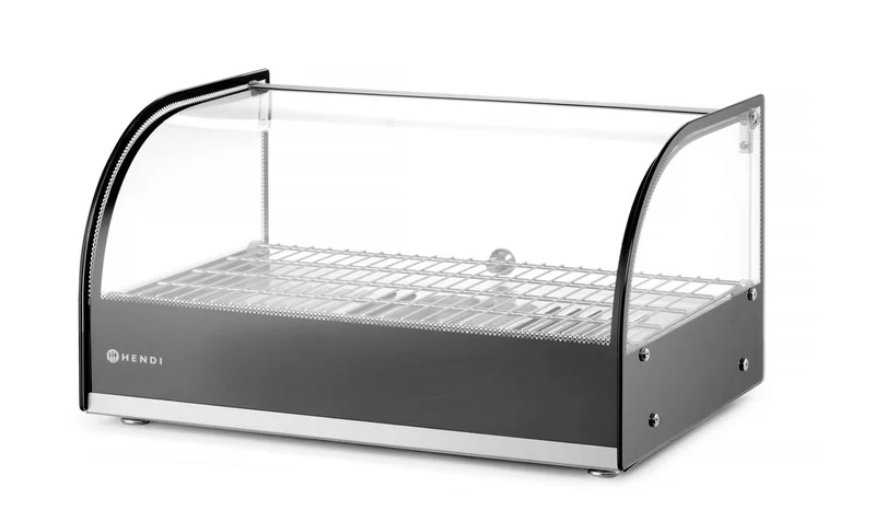 HENDI Beheiztes Thekendisplay – einzeln – Schwarz – 230 V / 800 W – 554 × 376 × 311 mm
