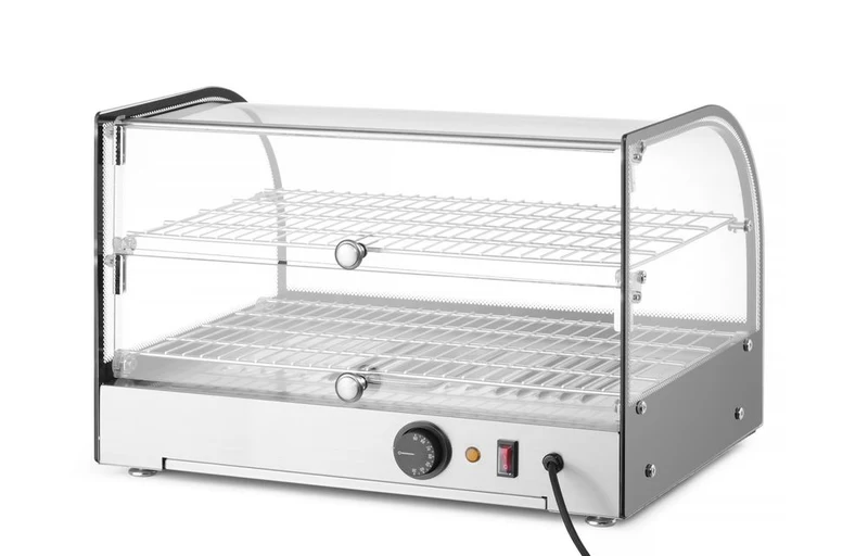 HENDI Warmhaltevitrine doppelt – doppelt – Schwarz – 230 V / 800 W – 554 × 376 × 376 mm