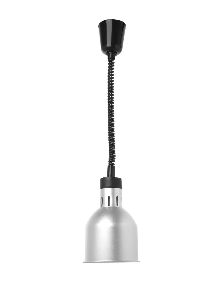 HENDI Höhenverstellbare Wärmelampe – zylinderförmig – Silber – 230 V / 375 W – Ø 175 × H 250 mm