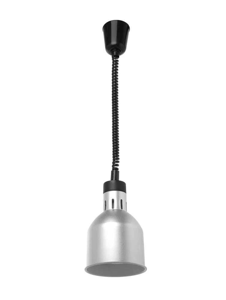 HENDI Höhenverstellbare Wärmelampe – zylinderförmig – Silber – 230 V / 375 W – Ø 175 × H 250 mm
