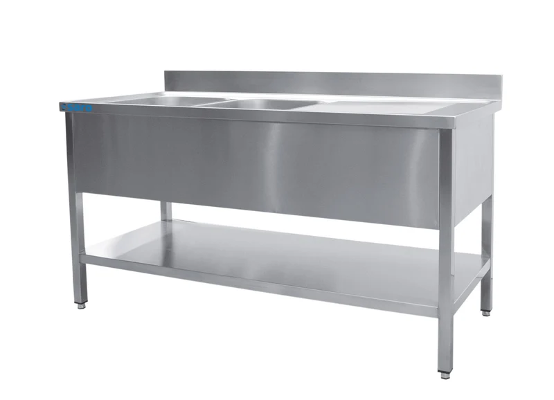 Saro Spültisch 2 Becken, links - B 1400 x T 700 mm