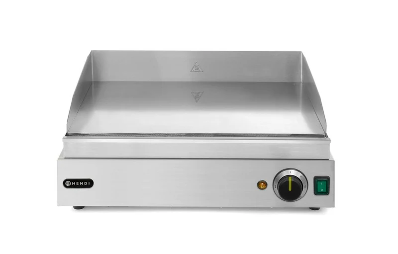 HENDI Grillplatte – flach – Profi Line – glatte Ausführung – 230 V / 2400 W – 527 × 404 × 233 mm