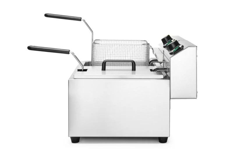 HENDI Fritteuse Profi Line – 2×8 l – Profi Line – 16 l – 230 V / 7000 W – 605 × 460 × 369 mm