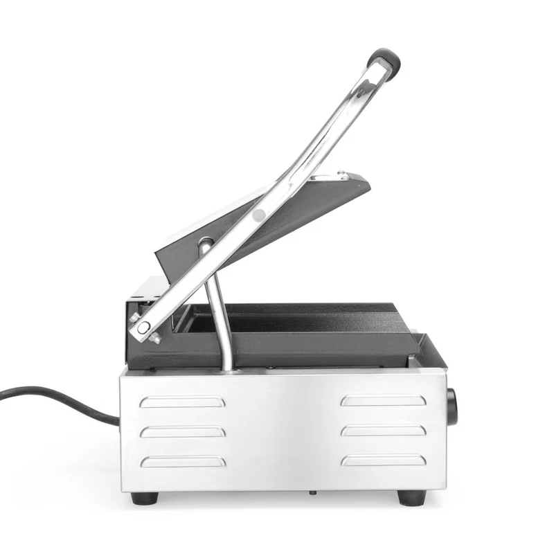 HENDI Kontaktgrill - Einzelversion – oben und unten gerillt – 230 V / 1800 W – 310 × 375 × 216 mm
