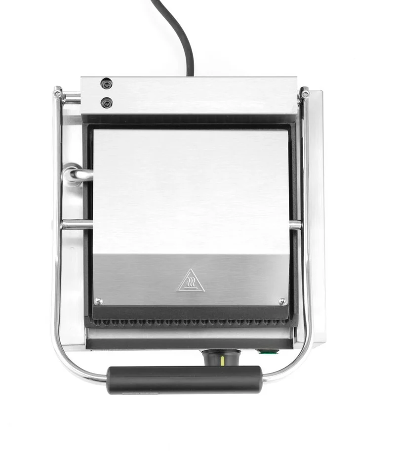 HENDI Kontaktgrill - Einzelversion – oben und unten gerillt – 230 V / 1800 W – 310 × 375 × 216 mm