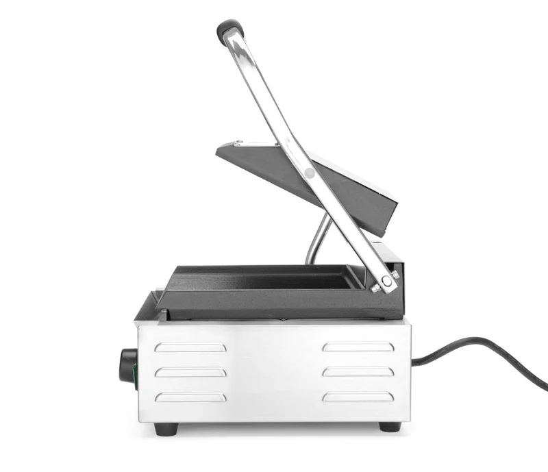 HENDI Kontaktgrill - Einzelversion – oben und unten gerillt – 230 V / 1800 W – 310 × 375 × 216 mm