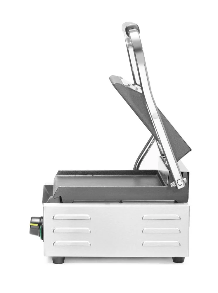 HENDI Kontaktgrill - Einzelversion – oben gerillt – unten glatt – 230 V / 1800 W – 310 × 375 × 216 mm
