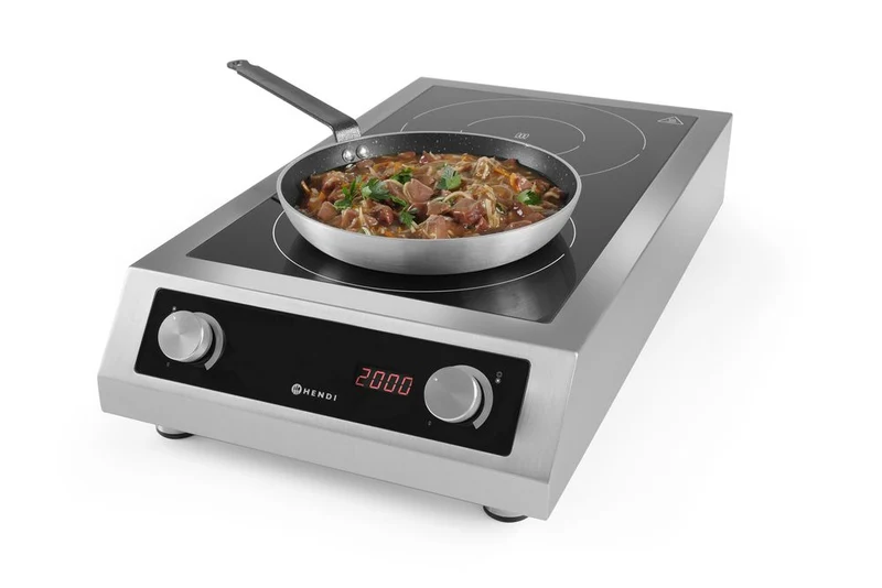 HENDI Induktionskocher Modell 7000 – Profi Line – 400 V / 7000 W – 405 × 700 × 145 mm