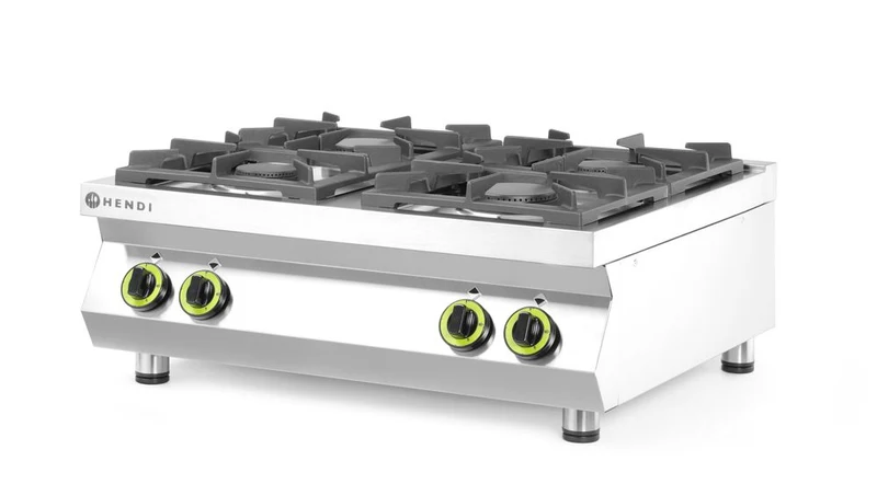 HENDI Gasherd Kitchen Line - 4 Kochfelder – Table-Top – Kitchen Line – 19 kW – 800 × 700 × 310 mm