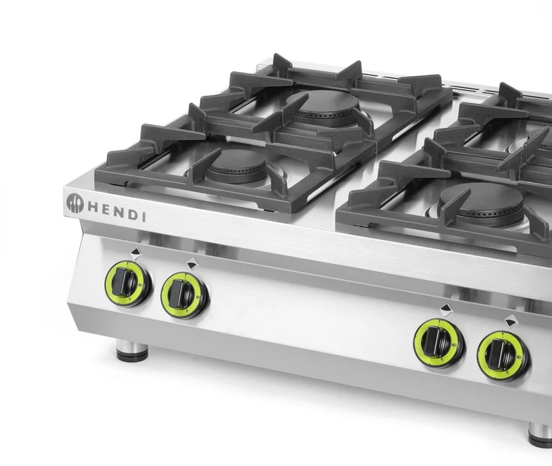 HENDI Gasherd Kitchen Line - 4 Kochfelder – Table-Top – Kitchen Line – 19 kW – 800 × 700 × 310 mm