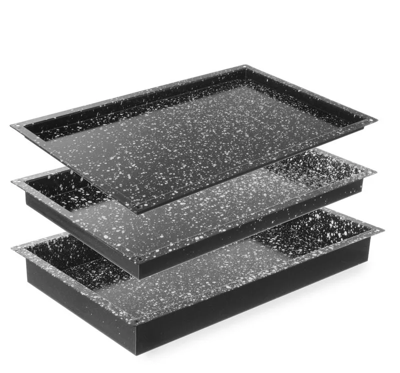 HENDI Blech CONVECTOMAT CLASSIC GN 1 / 1 – GN 1 / 1 – Schwarz – 530 × 325 × 40 mm