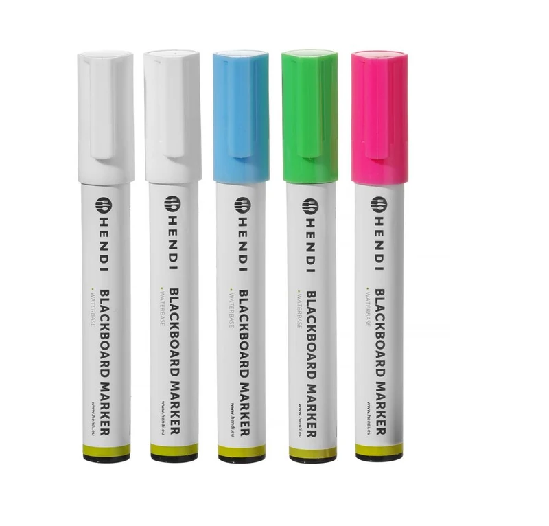 HENDI Kreidemarker 6 mm – 1x pink – 1x grün – 1x blau – 2x weiß