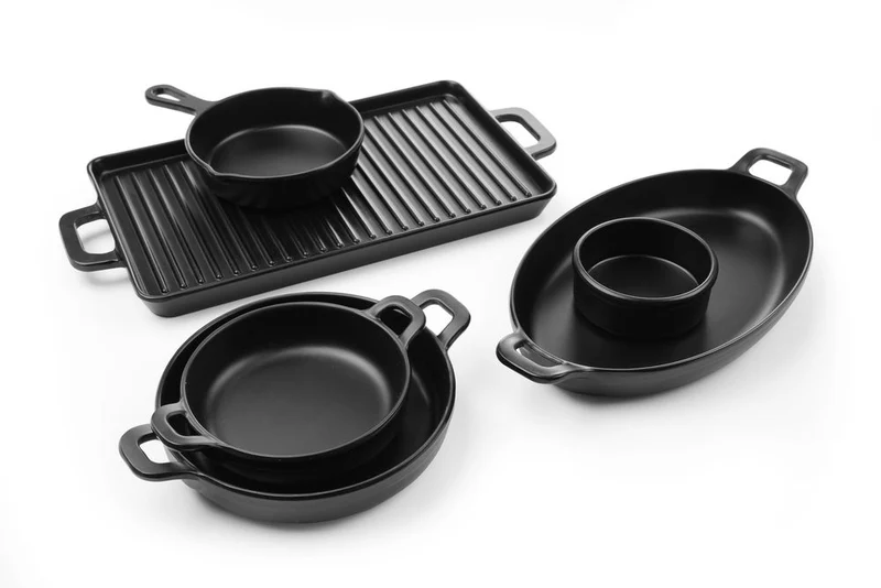 HENDI Miniatur-Pfanne – oval – Little Chef – Schwarz – 263 × 140 × 37 mm