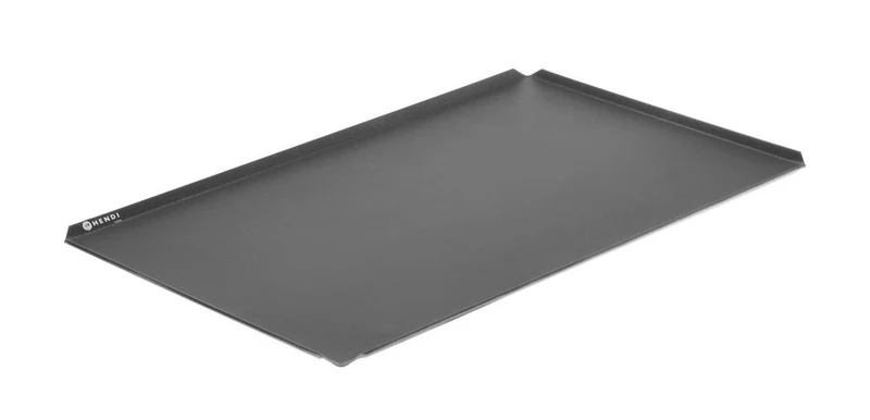 HENDI Blech – antihaftbeschichtet – 4 Kanten – GN 1 / 1 – Schwarz – 530 × 325 × 10 mm – Rechteckig