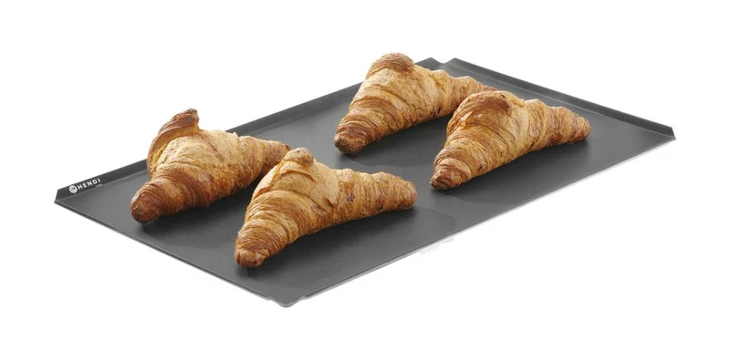 HENDI Blech – antihaftbeschichtet – 4 Kanten – GN 1 / 1 – Schwarz – 530 × 325 × 10 mm – Rechteckig