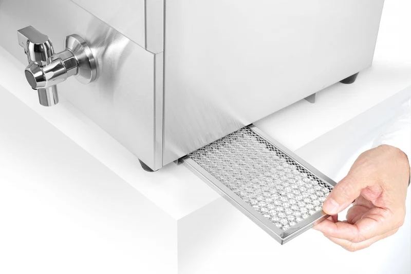 HENDI Induktionsfritteuse - mit Ablasshahn 2 × 8 l – Profi Line – 16 l – 230 V / 7000 W – 577 × 609 × 410 mm