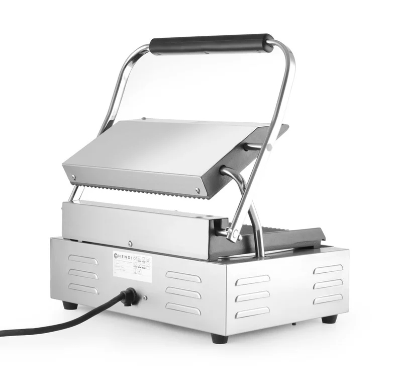 HENDI Kontaktgrill Panini – Silber – 220-240 V / 2200 W – 430 × 375 × 216 mm