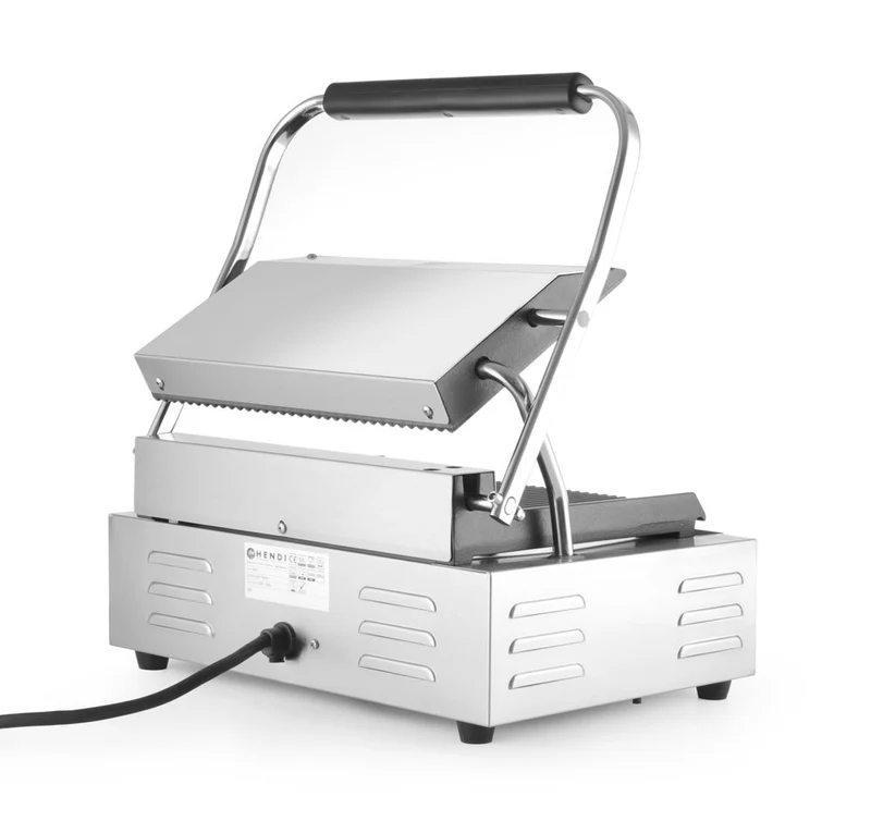 HENDI Kontaktgrill Panini – Silber – 220-240 V / 2200 W – 430 × 375 × 216 mm