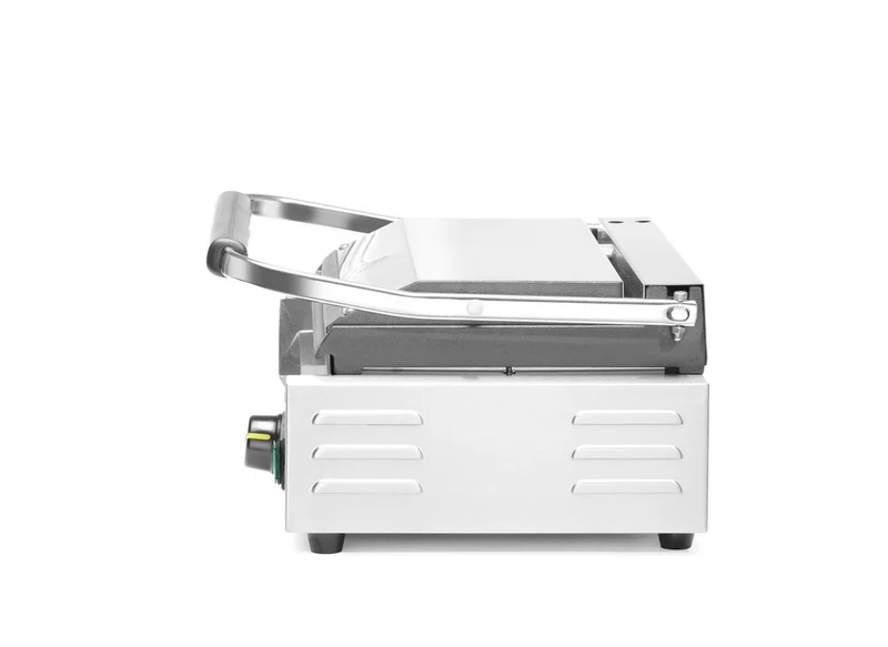 HENDI Kontaktgrill - Panini – oben gerillt – unten glatt – 230 V / 2200 W – 430 × 375 × 216 mm