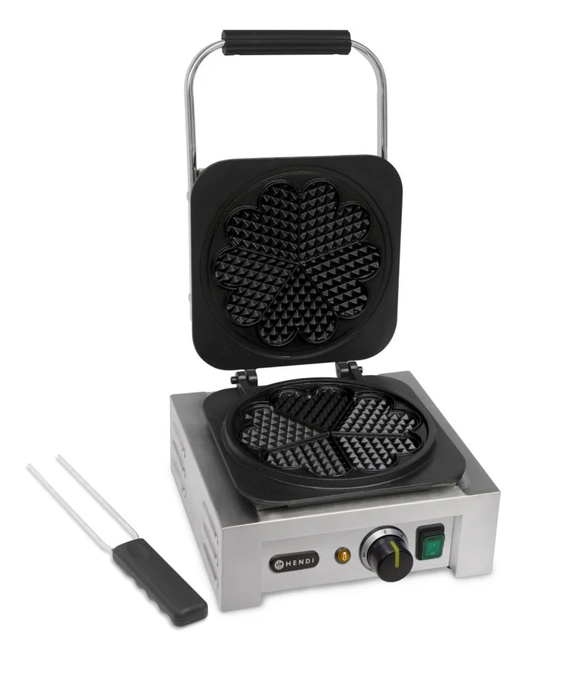 HENDI Waffeleisen 'Herz' – 230 V / 2200 W – 330 × 543 × 251 mm