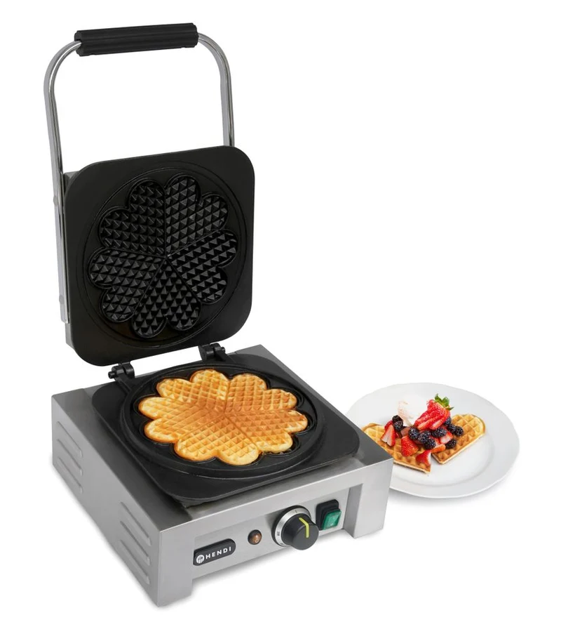 HENDI Waffeleisen 'Herz' – 230 V / 2200 W – 330 × 543 × 251 mm