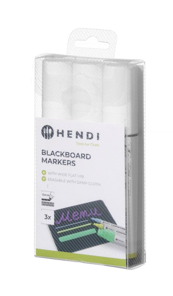 HENDI Kreidemarker 15 mm – 3x weiß – 3 Stück