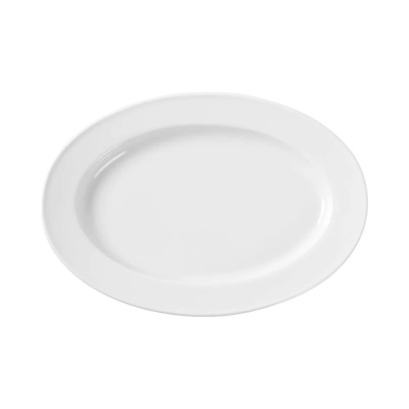 HENDI Platte – oval – Weiß – 340 × 240 mm – 6 Stück