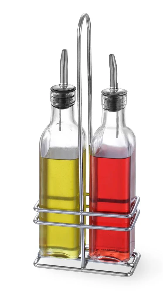 HENDI Menage Essig und Öl – 2 × 0,237 l – 0,47 l – 115 × 60 × 325 mm