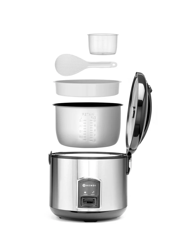HENDI Reiskocher mit Dampfgarfunktion – Profi Line – 1,8 l – 230 V / 700 W – Ø 280 × H 285 mm