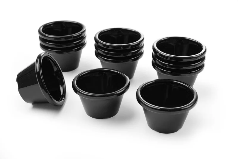 HENDI Auflaufförmchen – 0,045 l – Schwarz – Ø 60 × H 35 mm – 12 Stück