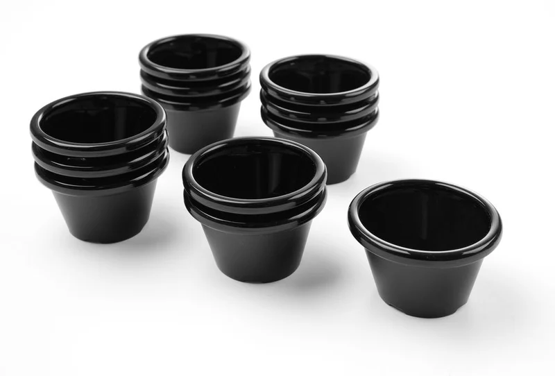 HENDI Auflaufförmchen – 0,045 l – Schwarz – Ø 60 × H 35 mm – 12 Stück