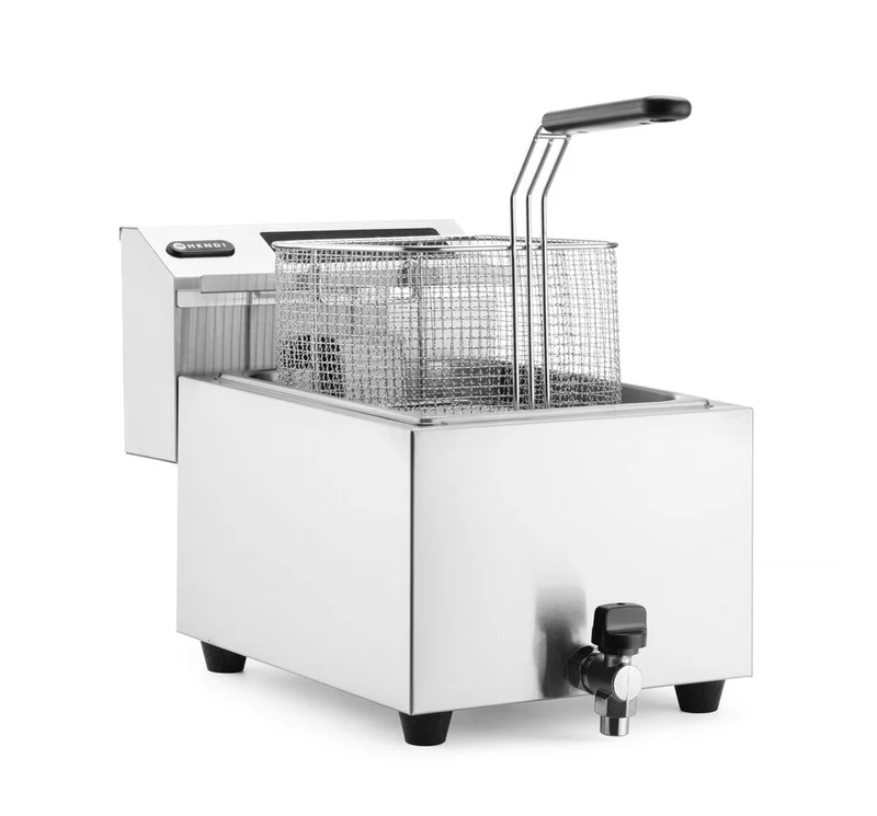 HENDI Friteuse Profi Line digital - mit Ablasshahn - 8 l – Profi Line – 8 l – 230 V / 3500 W – 305 × 515 × 345 mm