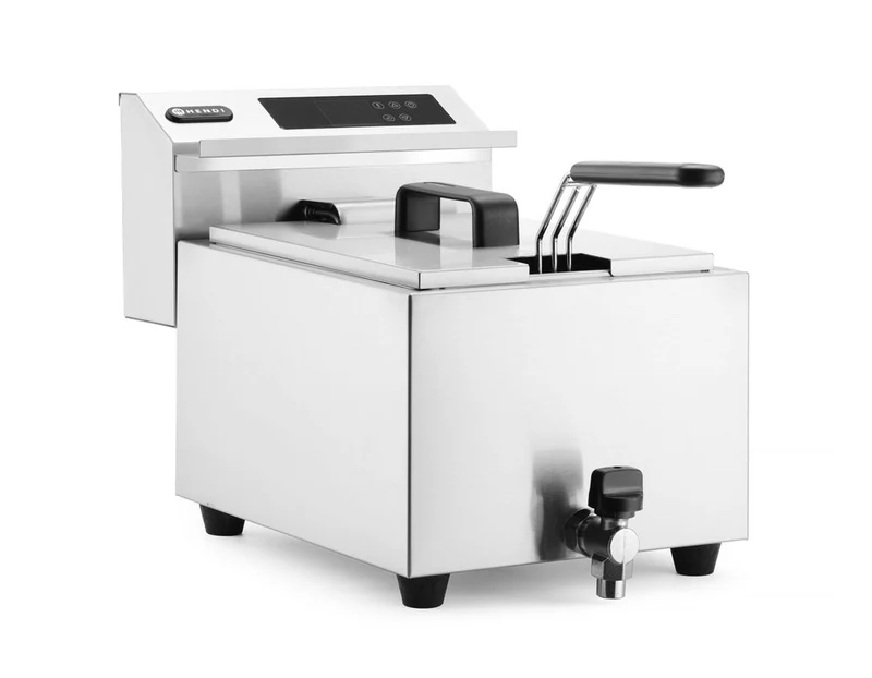 HENDI Friteuse Profi Line digital - mit Ablasshahn - 8 l – Profi Line – 8 l – 230 V / 3500 W – 305 × 515 × 345 mm