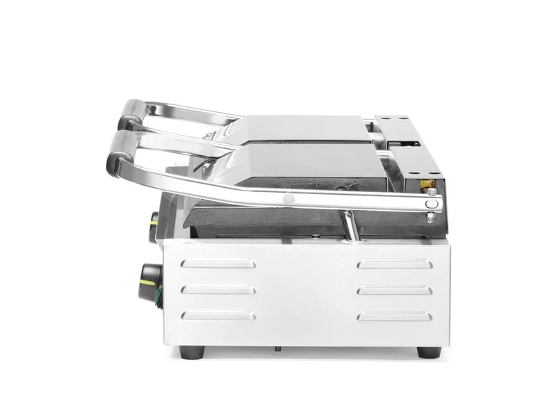 HENDI Kontaktgrill - Doppelversion – oben gerillt – unten glatt – 230 V / 3600 W – 570 × 375 × 216 mm