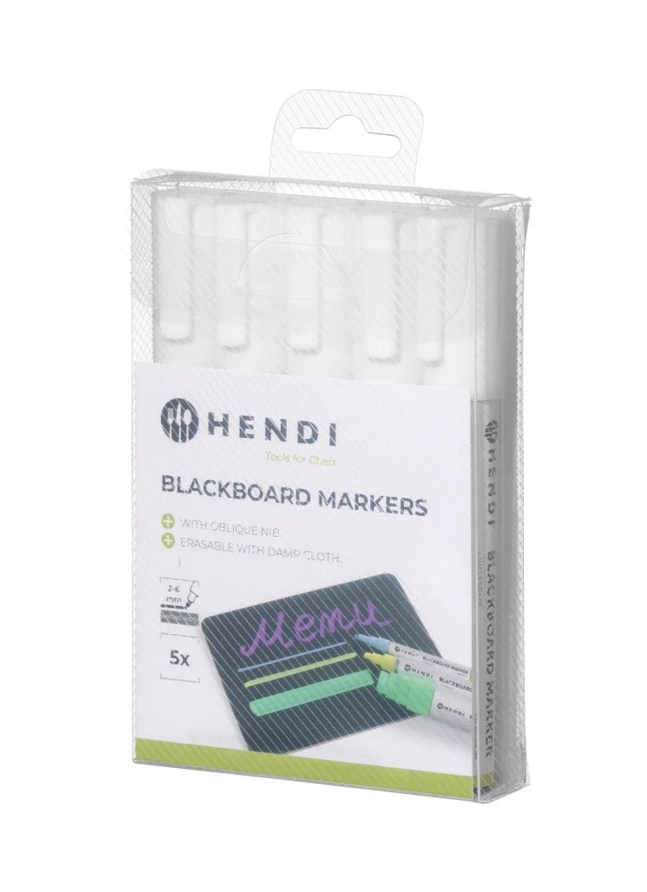 HENDI Kreidemarker 6 mm – 5x weiß – 5 Stück