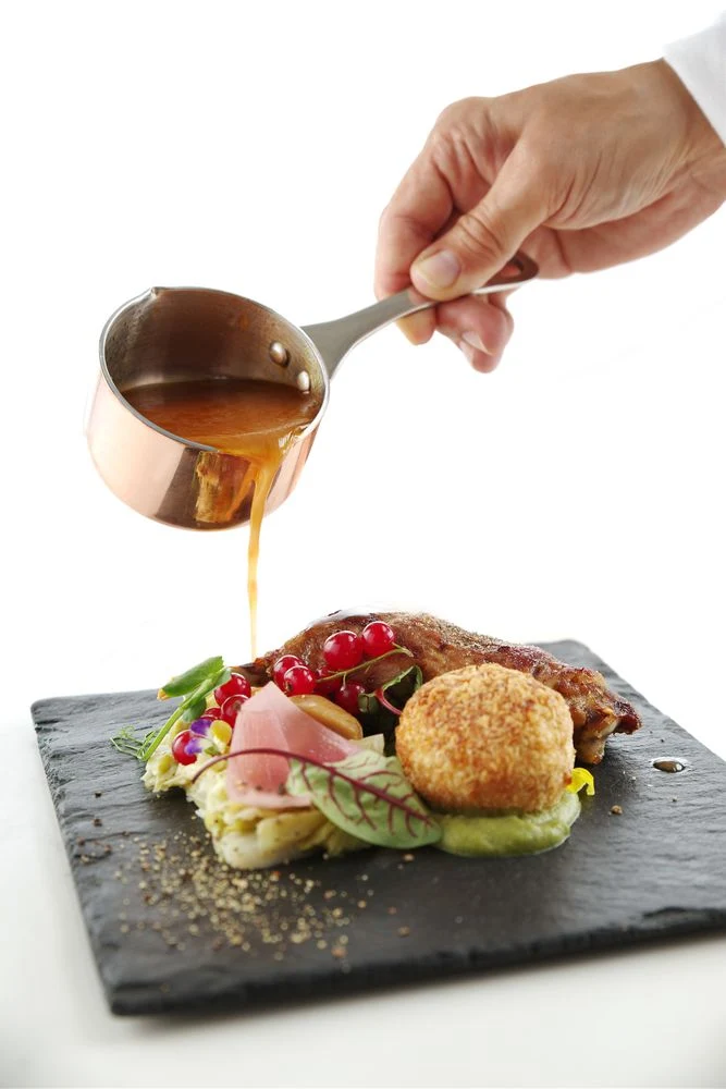HENDI Miniatur-Kasserolle mit Ausgießer – 0,05 l – Ø 50 × H 30 mm