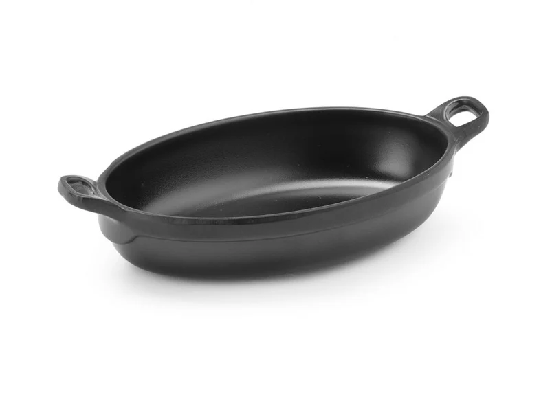 HENDI Miniatur-Pfanne – oval – Little Chef – Schwarz – 155 × 80 × 37 mm