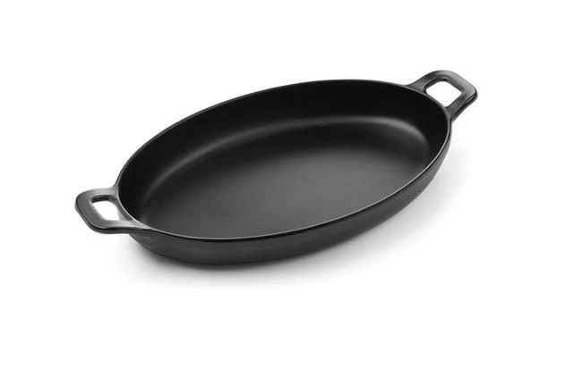 HENDI Miniatur-Pfanne – oval – Little Chef – Schwarz – 155 × 80 × 37 mm