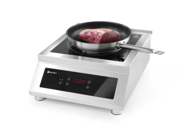 HENDI Induktionskocher Modell 5000 D – Profi Line – 400 V / 5000 W – 398 × 525 × 175 mm