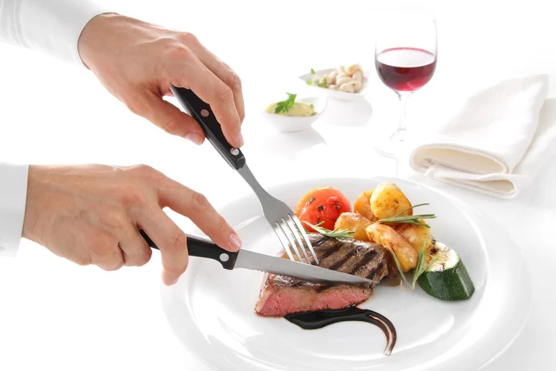 HENDI Steakgabel – Profi Line – Schwarz – 200 mm – 6 Stück