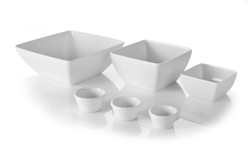 HENDI Quadratische Schüssel – Weiß – 270 × 270 × 105 mm