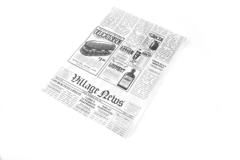 HENDI Pergamentpapier – Zeitungsdruck – 250 × 350 mm – 500 Stück