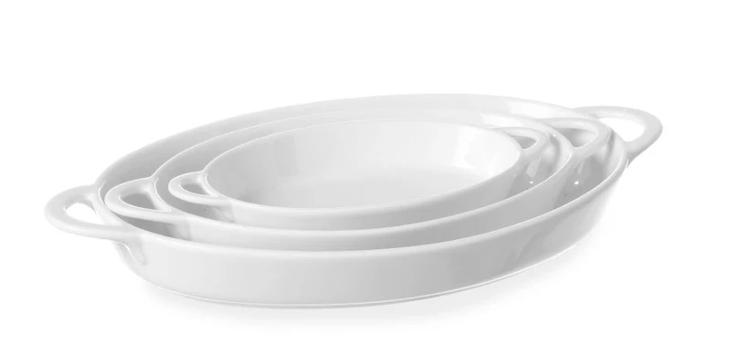 HENDI Ofenform mit Ohrengriffen – oval – 0,8 l – 324 × 185 × 38 mm – 3 Stück