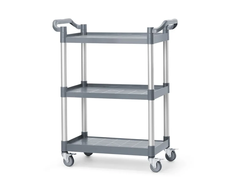 AmerBox Servierwagen aus Polypropylen mit 3 Fächern – klein – 800 × 420 × 945 mm
