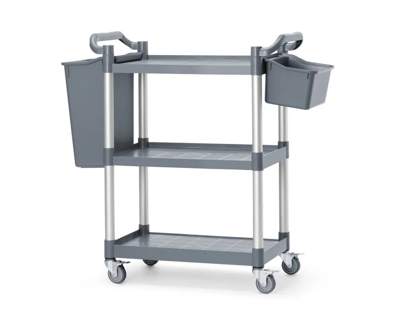 AmerBox Servierwagen aus Polypropylen mit 3 Fächern – klein – 800 × 420 × 945 mm
