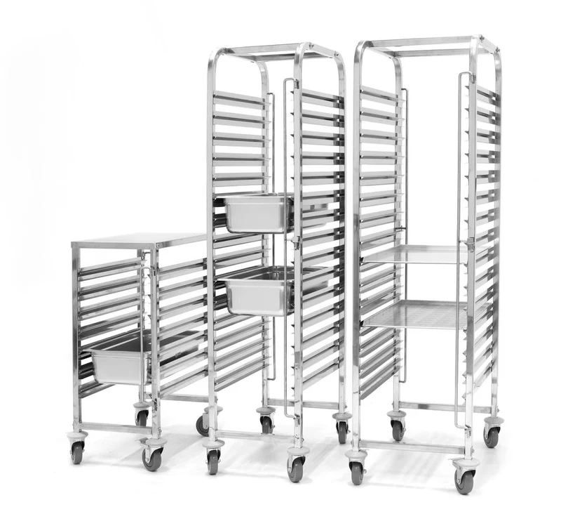 HENDI Abräumwagen - 15 × 600 × 400 mm – Profi Line – 515 × 680 × 1710 mm