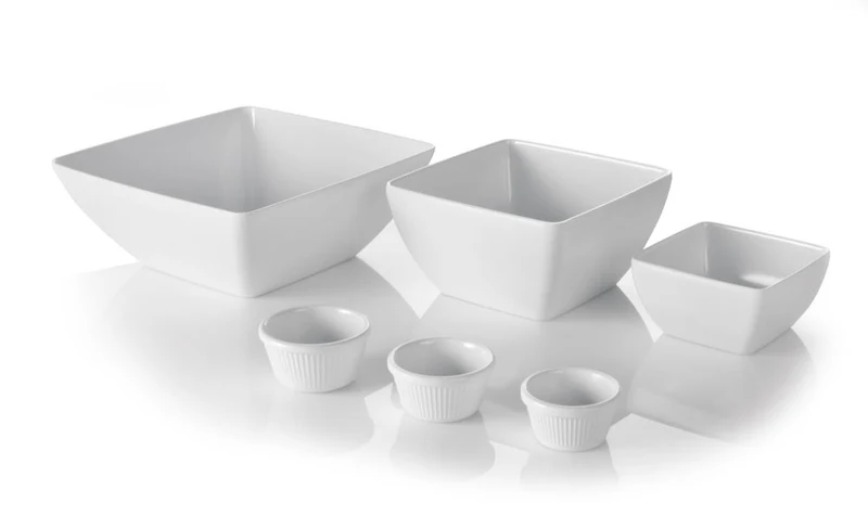 HENDI Quadratische Schüssel – Weiß – 130 × 130 × 65 mm
