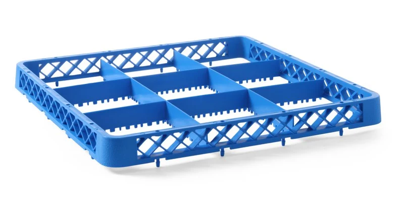 HENDI Aufsatz für Geschirrspülkorb – 9 Fächer 150 × 150 mm – 500 × 500 × 45 mm